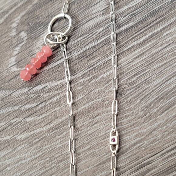 ELLE 925 Sterling Silver Paperclip Chain Necklace 32" - Picture 8 of 10